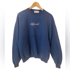 Christine Alexander Women’s Alaska Blue Pullover Sweatshirt Size X-Large